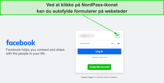 Sk&aelig;rmbillede af NordPass automatisk udfyldningsfunktion