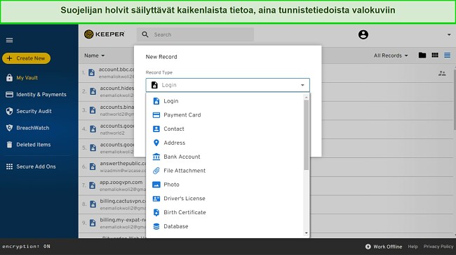 Parhaat perhesalasananhallintasovellukset - Keeper, Vault ja tieto