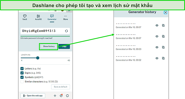 Ảnh chụp m&agrave;n h&igrave;nh của tr&igrave;nh tạo mật khẩu Dashlane.