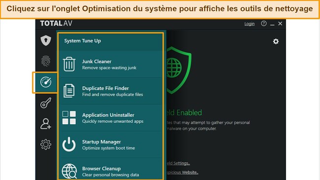 Outils de r&eacute;glage syst&egrave;me TotalAV
