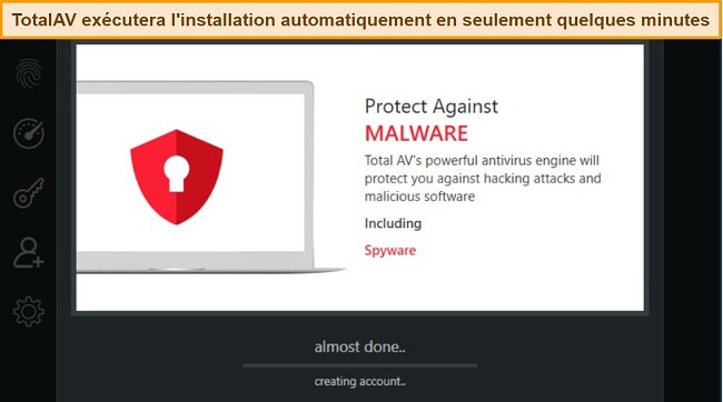 Capture d'&eacute;cran de la revue TotalAV : facilit&eacute; d'utilisation, t&eacute;l&eacute;chargement automatique et installation sur l'appareil