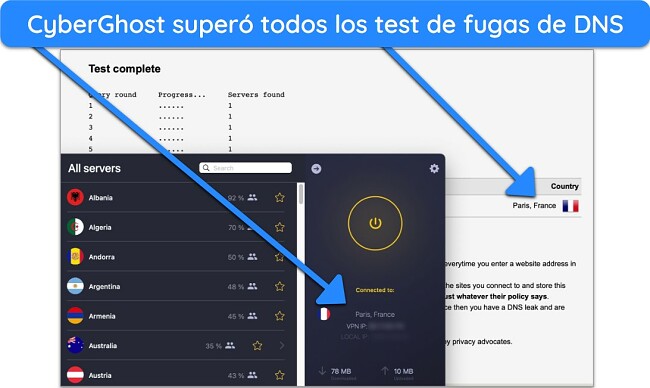 M&aacute;scara con texto sobre c&oacute;mo acceder a Binance, CyberGhost y realizar una prueba de fuga de DNS
