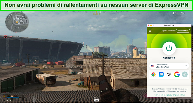 Screenshot dei test di velocit&agrave; di Ookla con ExpressVPN connesso a server diversi
