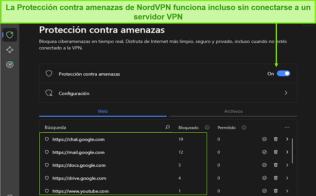 Funci&oacute;n de protecci&oacute;n contra amenazas de NordVPN