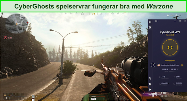 Sk&auml;rmdump av Warzone Gameplay med CyberGhost Los Angeles Server