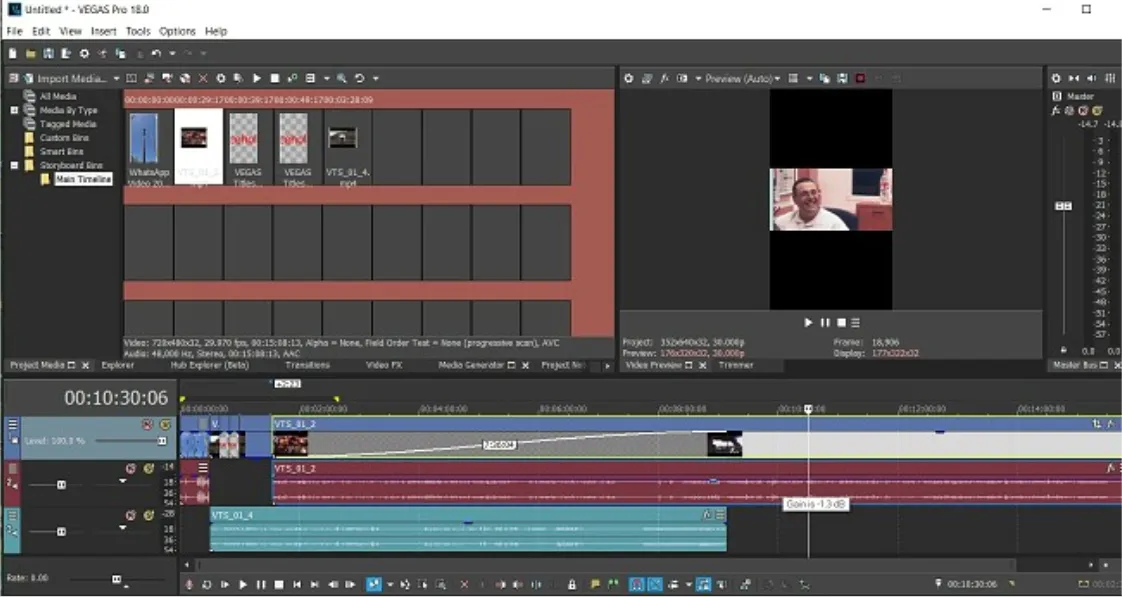 Vegas Magix interface