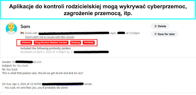 Bark wykrywa cybernękanie
