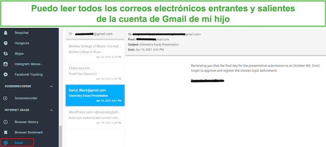 mSpy lee correos electr&oacute;nicos