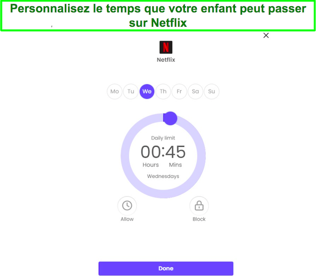 Contr&ocirc;le parental sur Netflix pour personnaliser la capture d'&eacute;cran temporelle