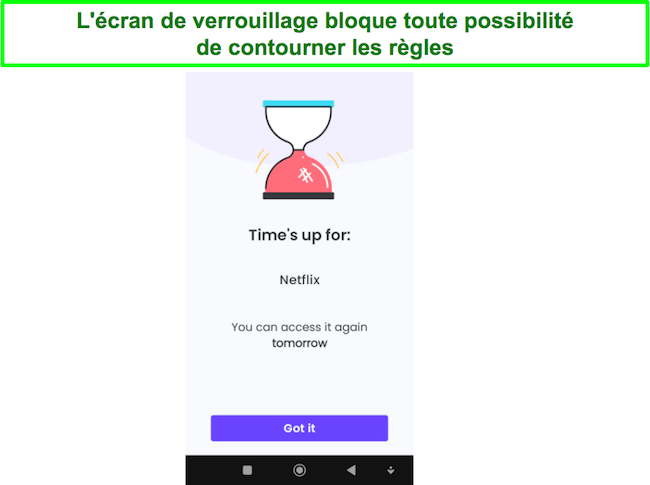 Capture d'&eacute;cran du verrouillage de l'&eacute;cran du contr&ocirc;le parental Netflix