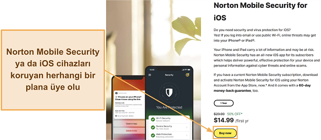 Norton Mobile Security'ye nasıl abone olunur g&ouml;steren ekran g&ouml;r&uuml;nt&uuml;s&uuml;
