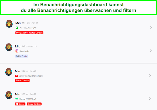Bark h&auml;lt Sie auf dem Laufenden, Screenshot