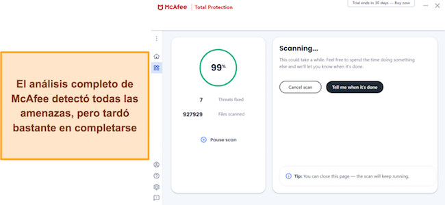 El an&aacute;lisis realizado fue exhaustivo y detect&oacute; con &eacute;xito todas las amenazas.