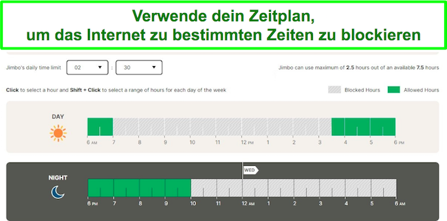 Screenshot der Internetsperre f&uuml;r bestimmte Elemente