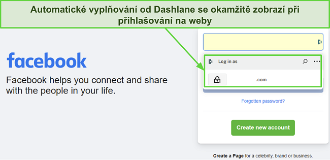 Sn&iacute;mek obrazovky ukazuj&iacute;c&iacute; funkci automatick&eacute;ho vyplňov&aacute;n&iacute; Dashlane