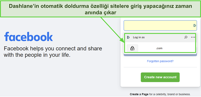 Dashlane'in otomatik doldurma &ouml;zelliğini g&ouml;steren ekran g&ouml;r&uuml;nt&uuml;s&uuml;