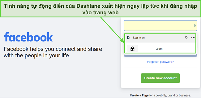Ảnh chụp m&agrave;n h&igrave;nh hiển thị t&iacute;nh năng tự động điền của Dashlane