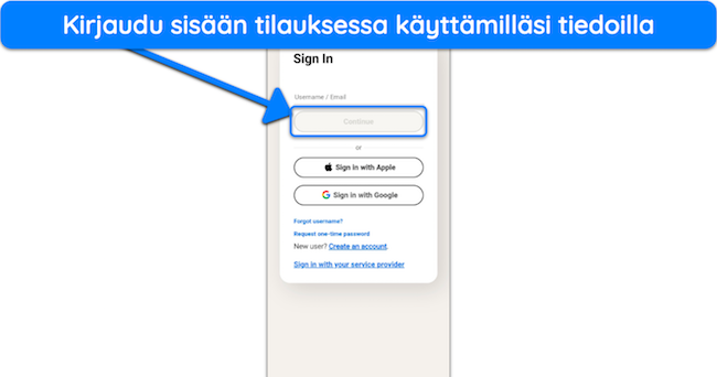 N&auml;ytt&ouml;kaappaus, joka n&auml;ytt&auml;&auml; kuinka kirjautua Nortoniin sen asennuksen j&auml;lkeen