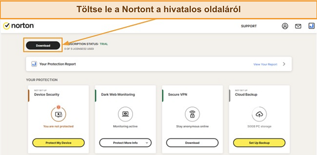 K&eacute;p a Norton tűzfalr&oacute;l, amely v&eacute;di a pc-t