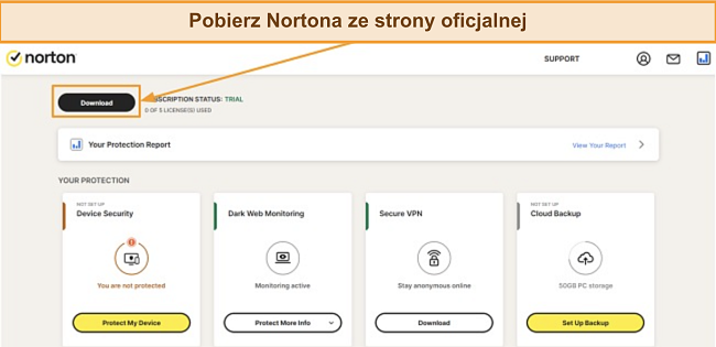Zdjęcie zapory ogniowej Norton chroniącej Tw&oacute;j komputer
