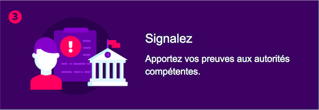 Rapport - Apportez votre documentation à l'autorité compétente.
