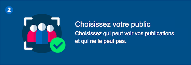 Choisissez votre public - Choisissez qui peut voir vos publications et qui ne le peut pas.
