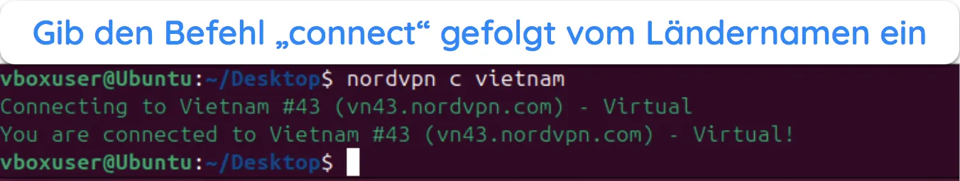 Screenshot, der zeigt, wie man alle verf&uuml;gbaren NordVPN-Serverl&auml;nder unter Linux anzeigt.