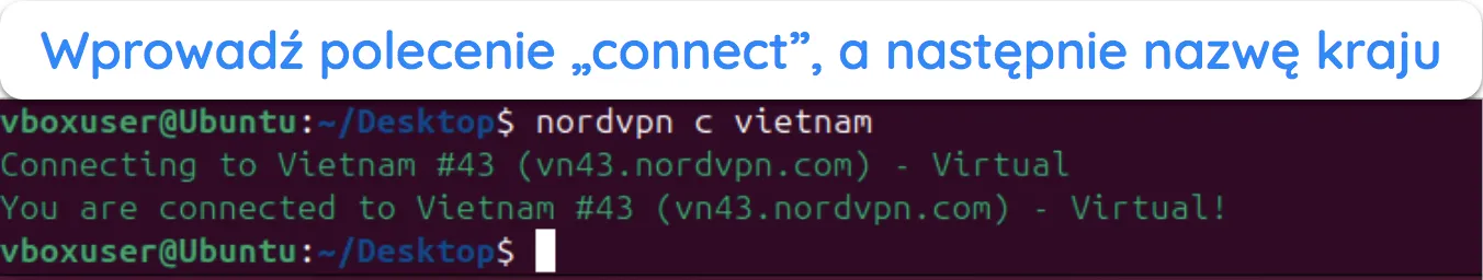 Zrzut ekranu pokazujący, jak zobaczyć wszystkie dostępne kraje serwer&oacute;w NordVPN w systemie Linux.
