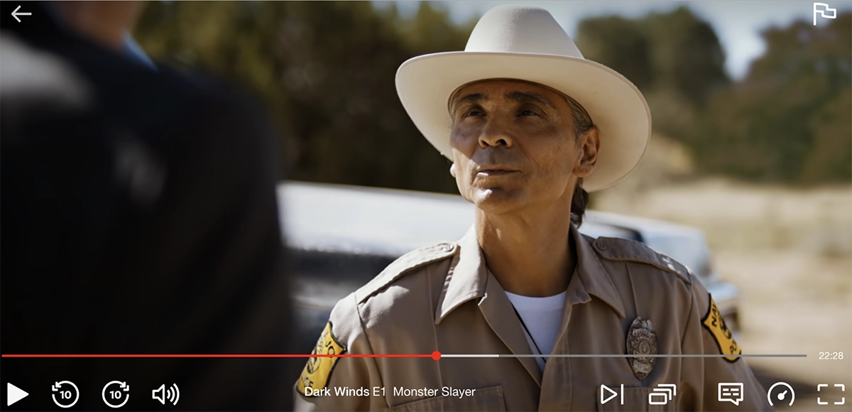 Screenshot of Dark Winds episode 1 streaming on Netflix US