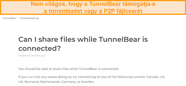 Pillanatk&eacute;p a TunnelBear hibaelh&aacute;r&iacute;t&oacute; oldal&aacute;r&oacute;l a f&aacute;jlmegoszt&aacute;sr&oacute;l