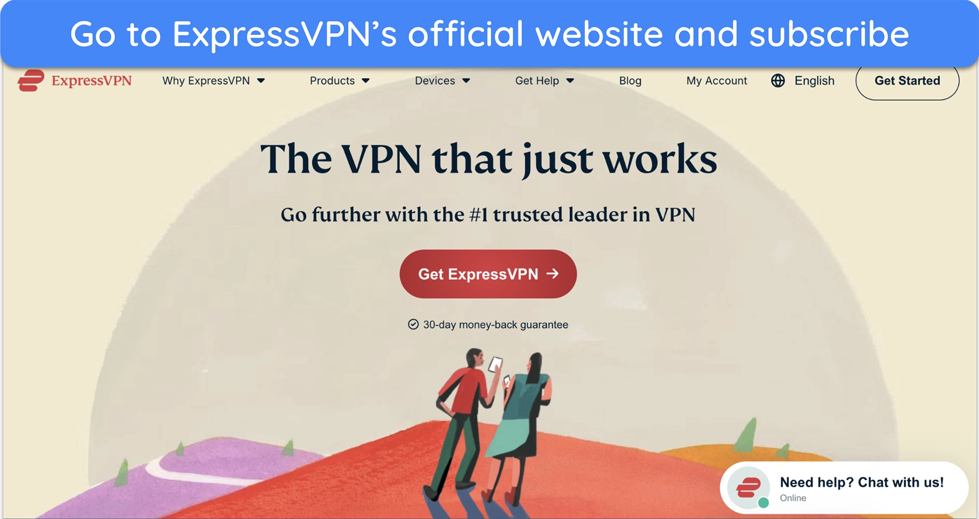 Screenshot of ExpressVPN's official website